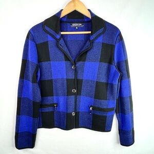 Jones New York Large Plaid button down Cardigan
